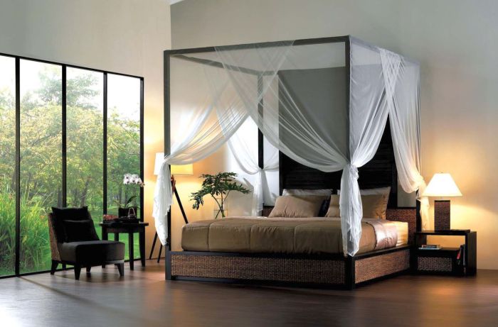 Canopy bed wood solid platform low Canopy bed wood solid platform low